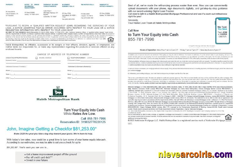 Pakistan Habib Metropolitan mortgage loan statement, 4 pages 3-4